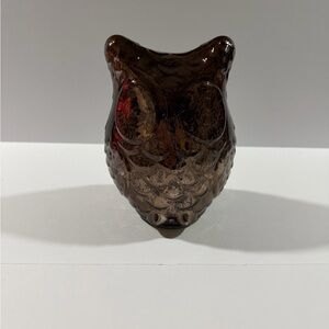 Brown Glass Owl Figurine